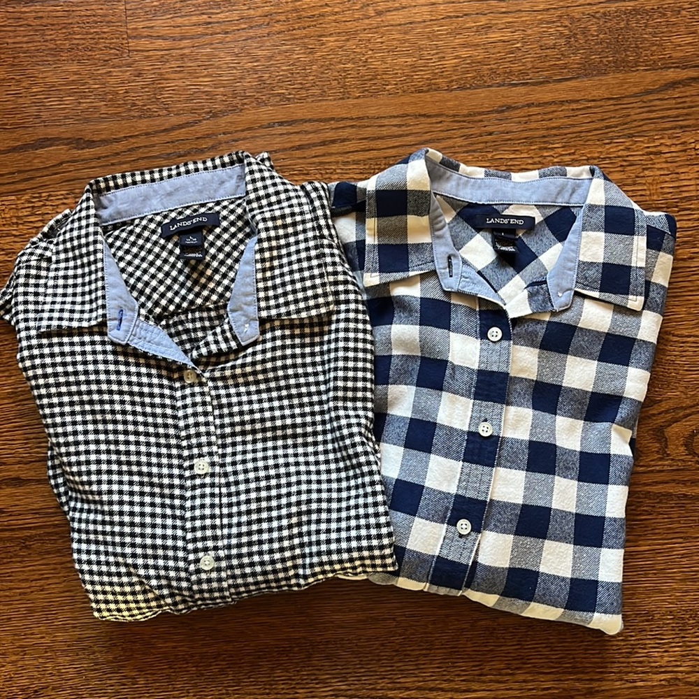Women’s Lands’ End Flannel Shirts